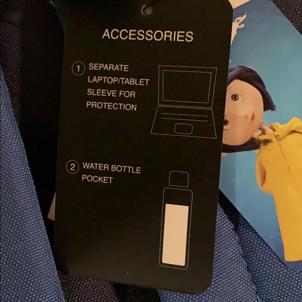 LOUNGEFLY CORALINE BACKPACK & OTHER WORLD KEY RING - Picture 7 of 10